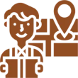 Parcel delivery and location marker illustration